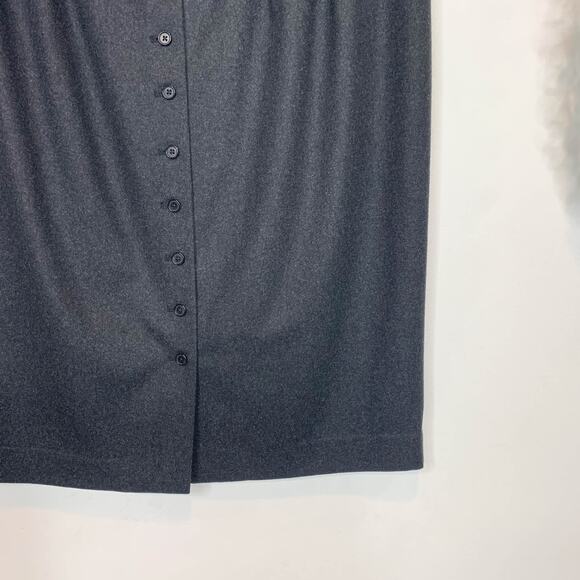 VTG RALPH LAUREN BLACK LABEL high waist pencil skirt buttons charcoal 2375 - Picture 4 of 12